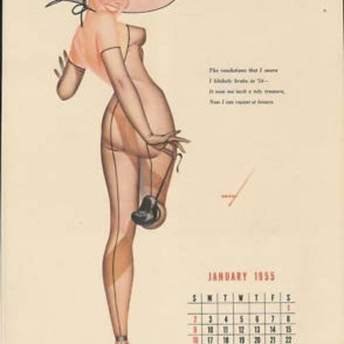 1955 Pin Up Girl Esquire Calendar 12 Complete PETTY