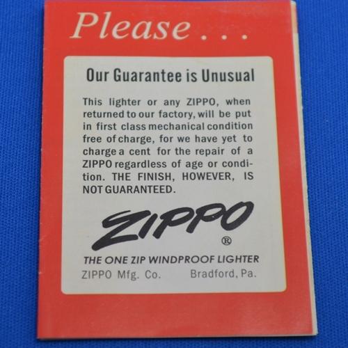 再入荷！！​​1950年代後半～1960年代前半　ギャランティー・カード 【ZIPPO】