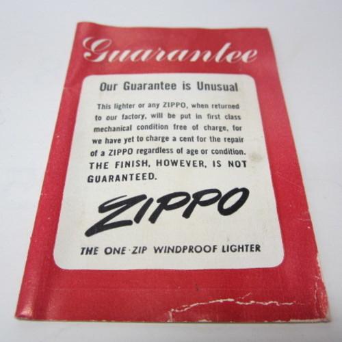 ​​1950年代前半　ギャランティー・カード【ZIPPO】